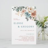 Terracotta Turquoise Neutre Aquarelle Programme de (Debout devant)