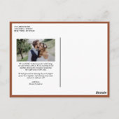 Terracotta Typografie Fotobruiloft Dank u Briefkaart (Achterkant)