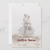 Terracotta typografie Japandi foto bruiloft Bedankkaart (Achterkant)