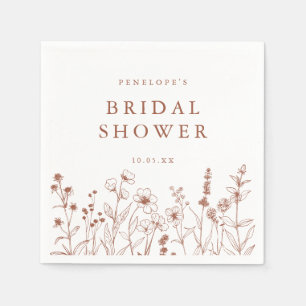 Terracotta verbrand Sinaasappel Wildflower Vrijgez Servet