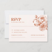 Terracotta verbrorange herfst bruiloft RSVP kaart (Voorkant)