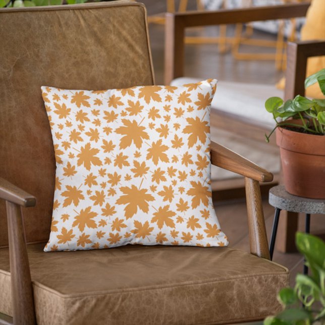 Terracotta verlaat Herfst pompoen Kussen (Creator heeft geüpload)