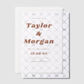 Terracotta vet retro script De datum opslaan Vellum Uitnodigingen (Offset (Uitnodiging))