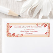 Terracotta Victorian Floral Étiquette de adresse (En situation)