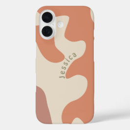 Terracotta Warm organisch gevormde gepersonaliseer iPhone 16 Hoesje
