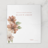 Terracotta Waterverf Bloemen bruiloft (Buitenkant ongevouwen)