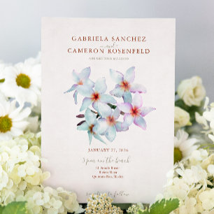 Terracotta Waterverf Boho Tropical Floral Wedding Kaart