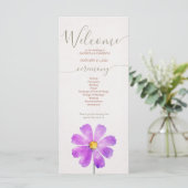 Terracotta Waterverf Daisy Wedding Programme Programma (Staand voorkant)