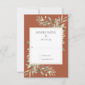 Terracotta Waterverf Greenery RSVP Kaartje (Voorkant)