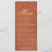 Terracotta Waterverf laat het legant Wedding-menu Menu (Voorkant)