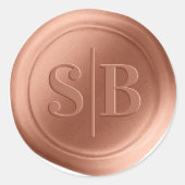 Terracotta Wax Seal Wedding Monogram Sticker (Voorkant)