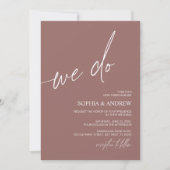 Terracotta We Do Minimalist Wedding Invitation (Devant)