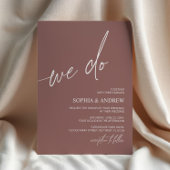 Terracotta We Do Minimalist Wedding Invitation Kaart
