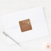 Terracotta Wedding Bedankt Vierkante Sticker (Envelop)