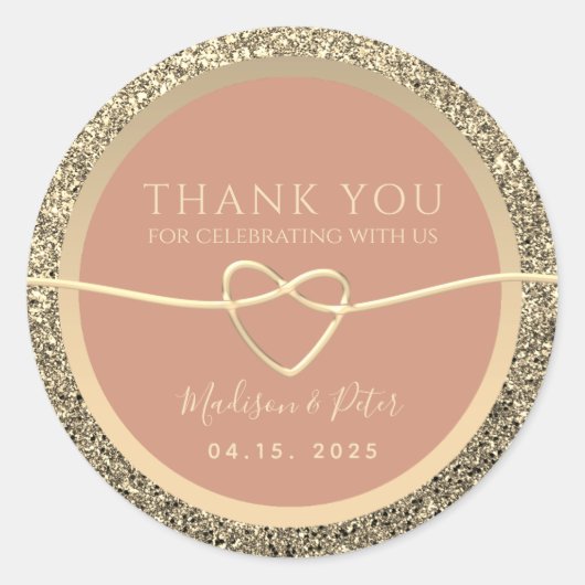Terracotta Wedding Bedankt voor je plezier Ronde Sticker (Voorkant)