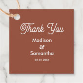 Terracotta Wedding Brown White Rustic Favor Bedankjes Labels (Voorkant)