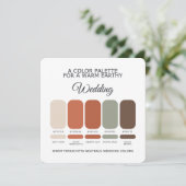 Terracotta Wedding Color Palette Card Kaart (Staand voorkant)