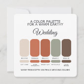 Terracotta Wedding Color Palette Card Kaart (Voorkant)