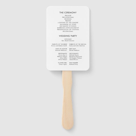 Terracotta Wedding Floral Rustic Programme Hand Fa Handwaaier (Achterkant)