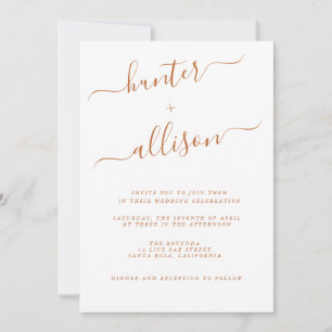 Terracotta Wedding Invitation Kaart