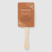 Terracotta Wedding Program Hand Fan Handwaaier (Voorkant)