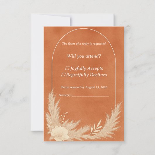 Terracotta Wedding RSVP Card (Devant)