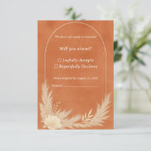 Terracotta Wedding RSVP Card (Debout devant)