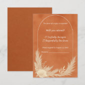 Terracotta Wedding RSVP Card (Devant / Derrière)