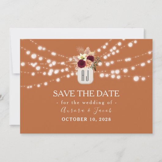Terracotta Wedding Save the Date (Voorkant)