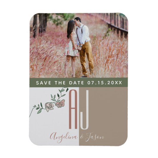 Terracotta Wedding Save the Date Invitation Magneet (Verticaal)