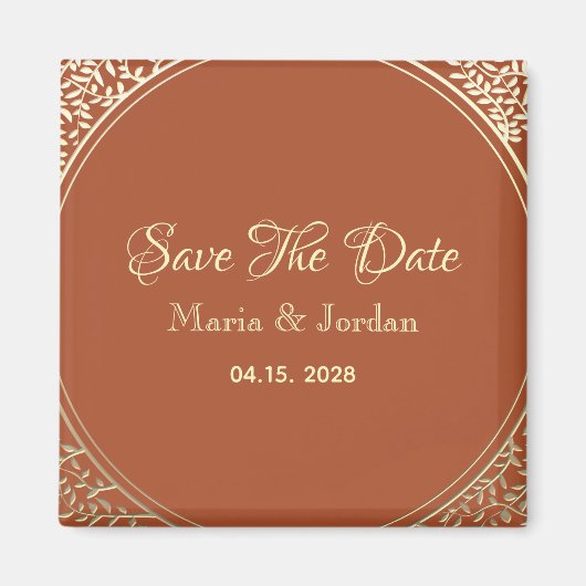 Terracotta Wedding Save the Date Invitation Magnet Magneet (Voorkant)