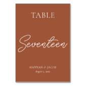 Terracotta Wedding Szeveen Kaart (Achterkant)