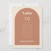 Terracotta Wedding Table 10 Seating Chart Kaart (Achterkant)