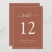 Terracotta Wedding Table Number (Voorkant / Achterkant)