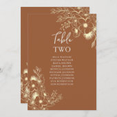 Terracotta Wedding Table Seating Chart (Voorkant / Achterkant)