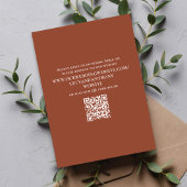 Terracotta Wedding Timeline Details Simple RSVP Informatiekaartje