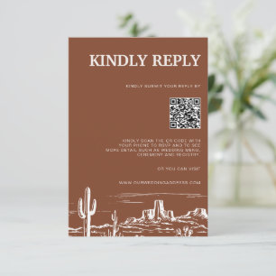 Terracotta Western Desert RSVP-antwoordkaart RSVP Kaartje