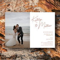 Terracotta Whimsical Script Modern Save The Date
