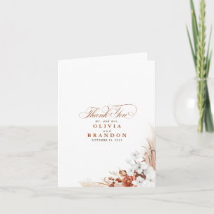Terracotta White Floral Wedding Bedankt