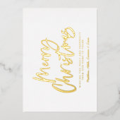 terracotta white script verrijkt kerstnon foto folie feestdagenkaart (Voorkant)