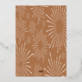 terracotta white script verrijkt kerstnon foto folie feestdagenkaart (Achterkant)