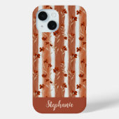 Terracotta Wilde Bloem Monogram Boho Case-Mate iPhone Case (Achterkant)