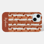 Terracotta Wilde Bloem Monogram Boho Case-Mate iPhone Case (Achterkant (horizontaal))