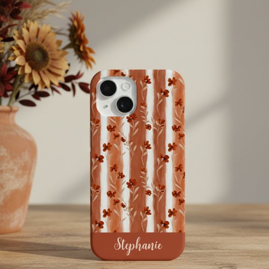 Terracotta Wilde Bloem Monogram Boho Case-Mate iPhone Case