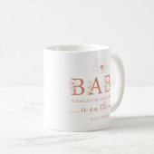 Terracotta Wildflower Baby Announcement Coffee Mug (Devant droit)