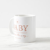 Terracotta Wildflower Baby Announcement Coffee Mug (Devant gauche)