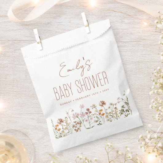 Terracotta Wildflower Boho Baby shower in Bloom Bedankzakje (Geknipt)