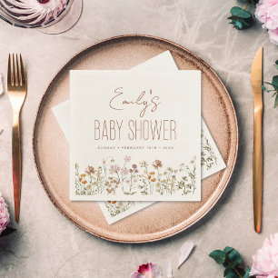 Terracotta Wildflower Boho Baby shower in Bloom Servet