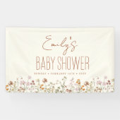 Terracotta Wildflower Boho Baby shower Spandoek (Horizontaal)