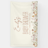 Terracotta Wildflower Boho Baby shower Spandoek (Verticaal)
